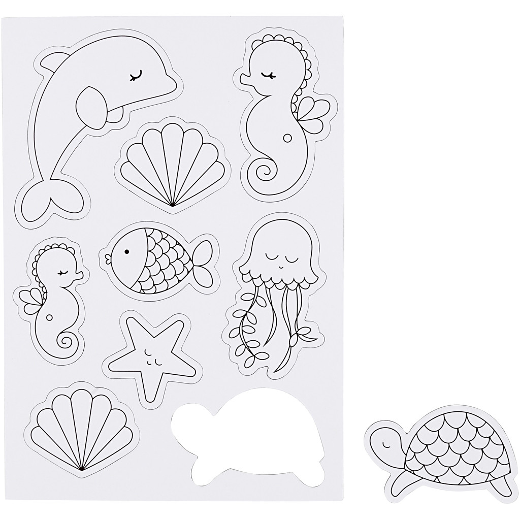 Set de 9 magneți pretăiați pentru decorat – Animale marine edituradiana.ro