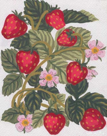 Set goblen imprimat cu ață și ac – Aromă de căpșuni, 14 x 18 cm edituradiana.ro
