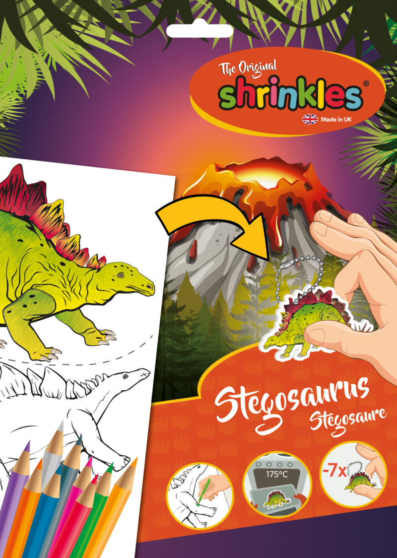 Vezi detalii pentru Shrinkles - Realizează-ți propriile accesorii cu dinozauri Stegosaurus