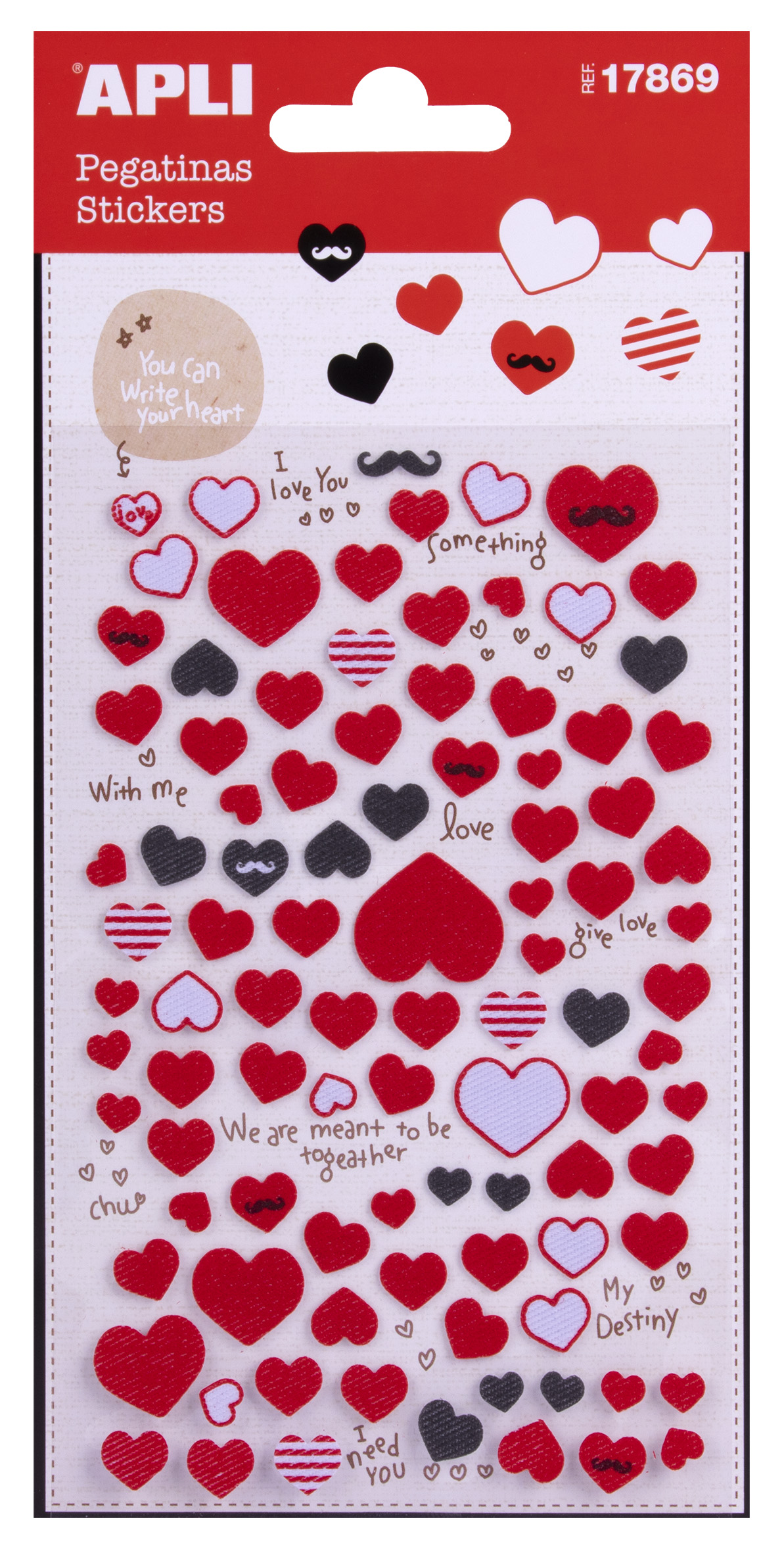 Stickere textile cu inimioare