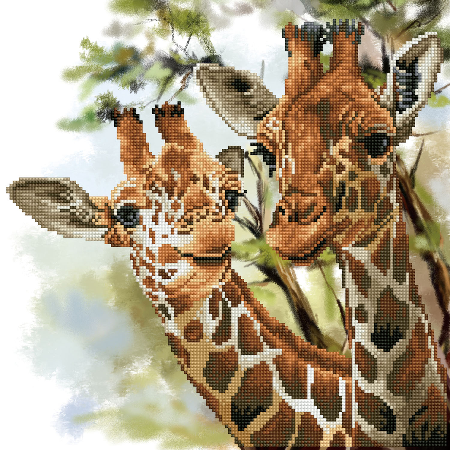 Tablou cu diamante – Două girafe, 40 x 40 cm edituradiana.ro imagine 2022
