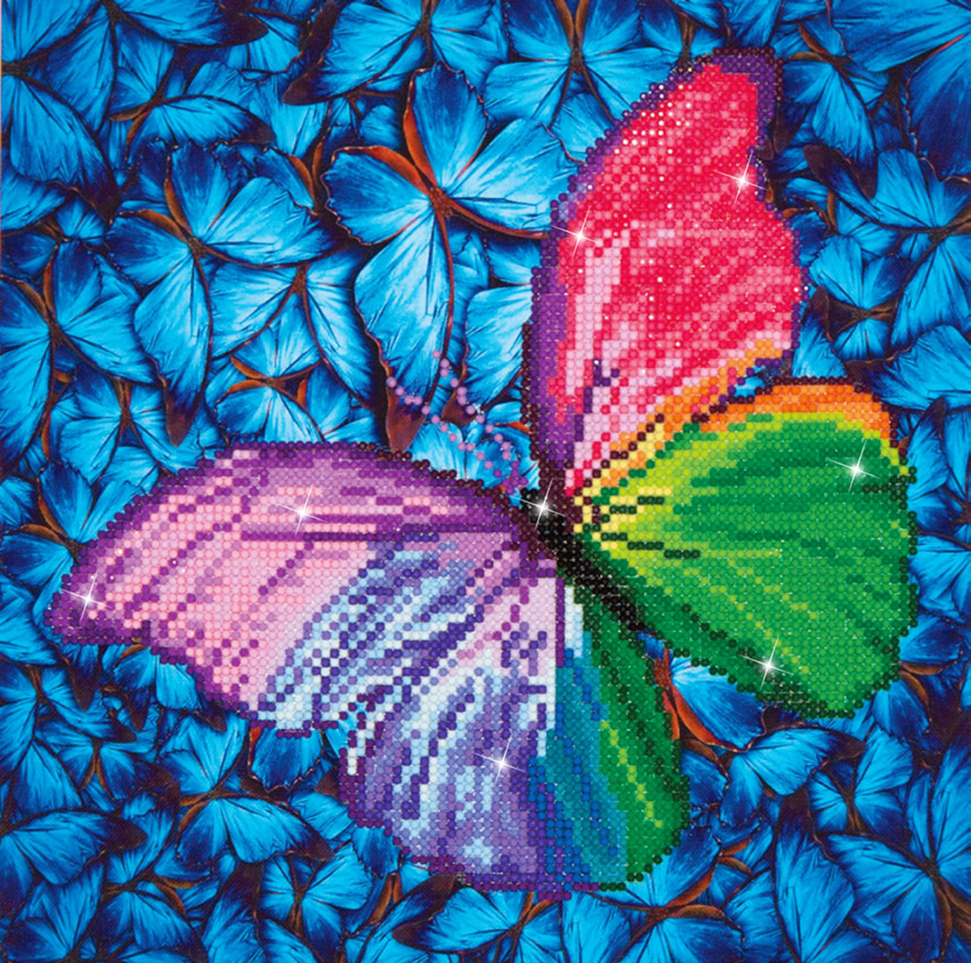 Tablou cu diamante – Fluture colorat, 31 x 31 cm edituradiana.ro