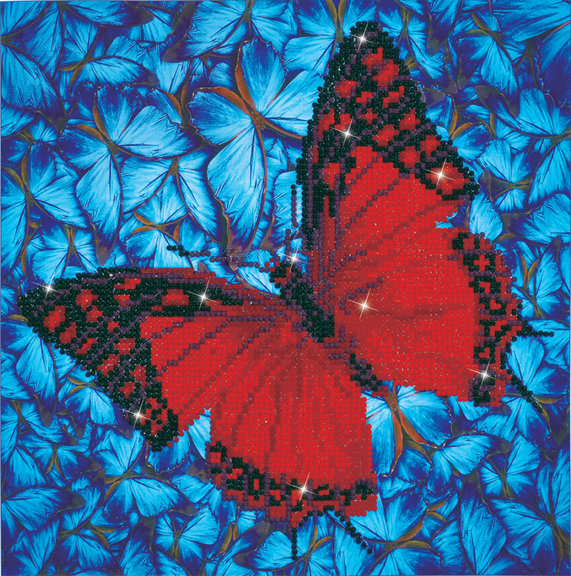 Tablou cu diamante - Fluture roșu