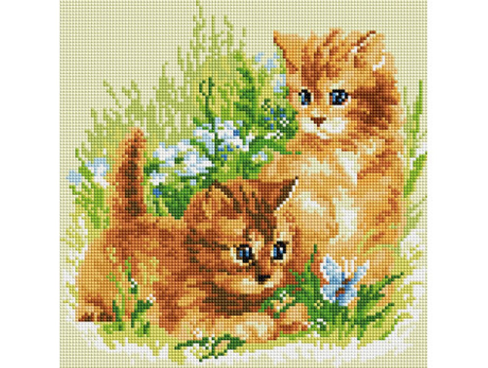 Tablou cu diamante înrămat - După fluturi, 30 x 30 cm
