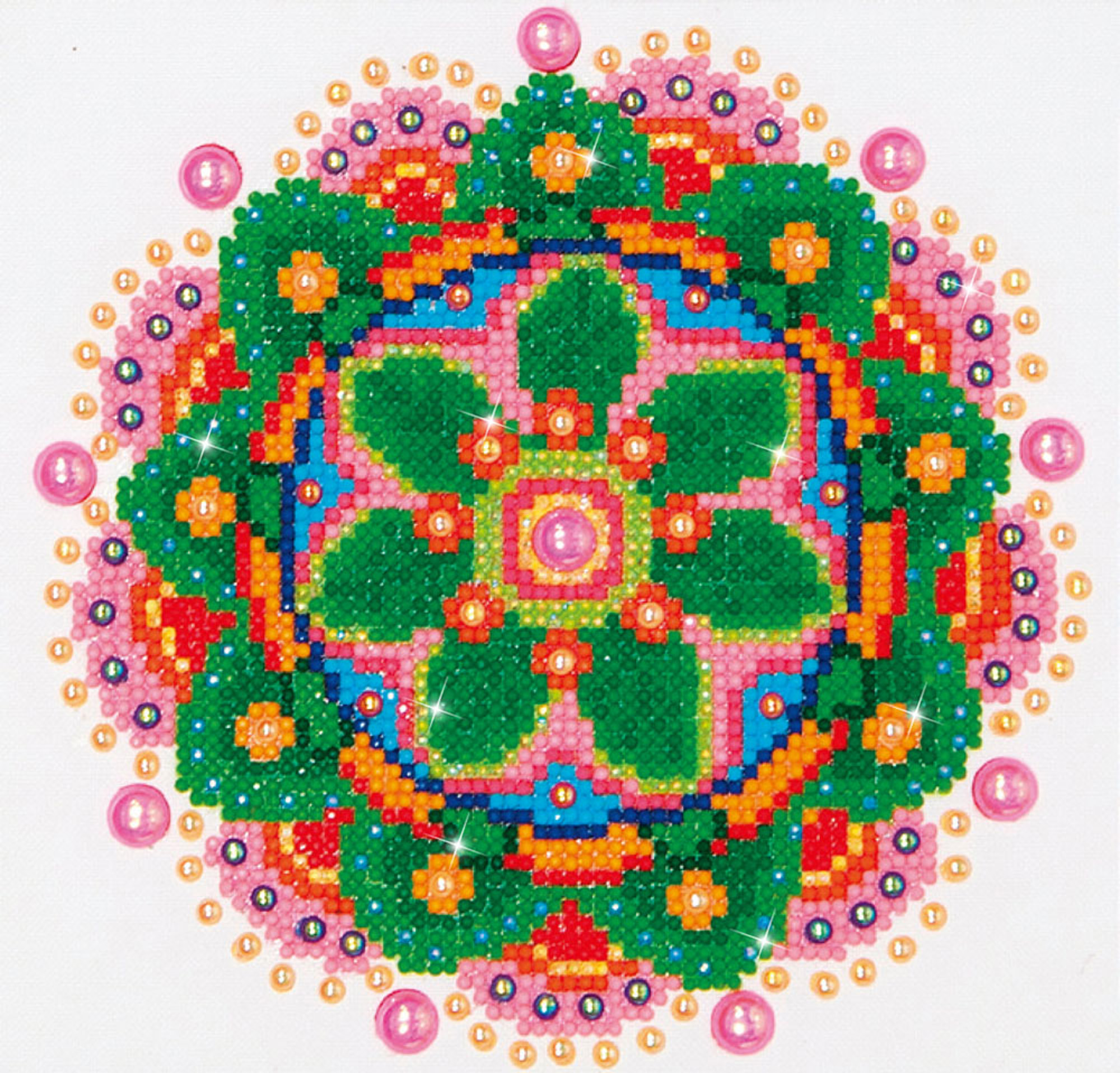 Tablou cu diamante - Mandala multicoloră, 25 x 20 cm