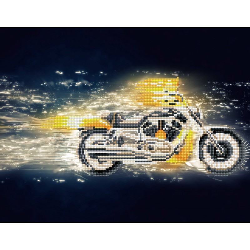 Tablou cu diamante – Motocicletă în viteză, 35 x 45 cm edituradiana.ro