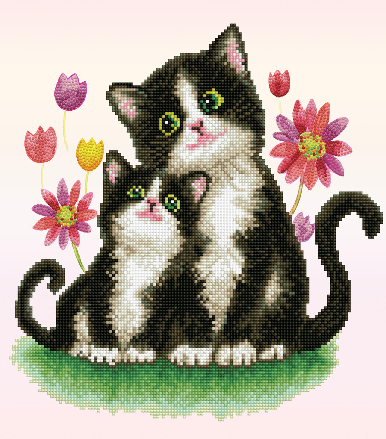 Tablou cu diamante – Pisicuțe printre flori, 42 x 37 cm edituradiana.ro imagine 2022