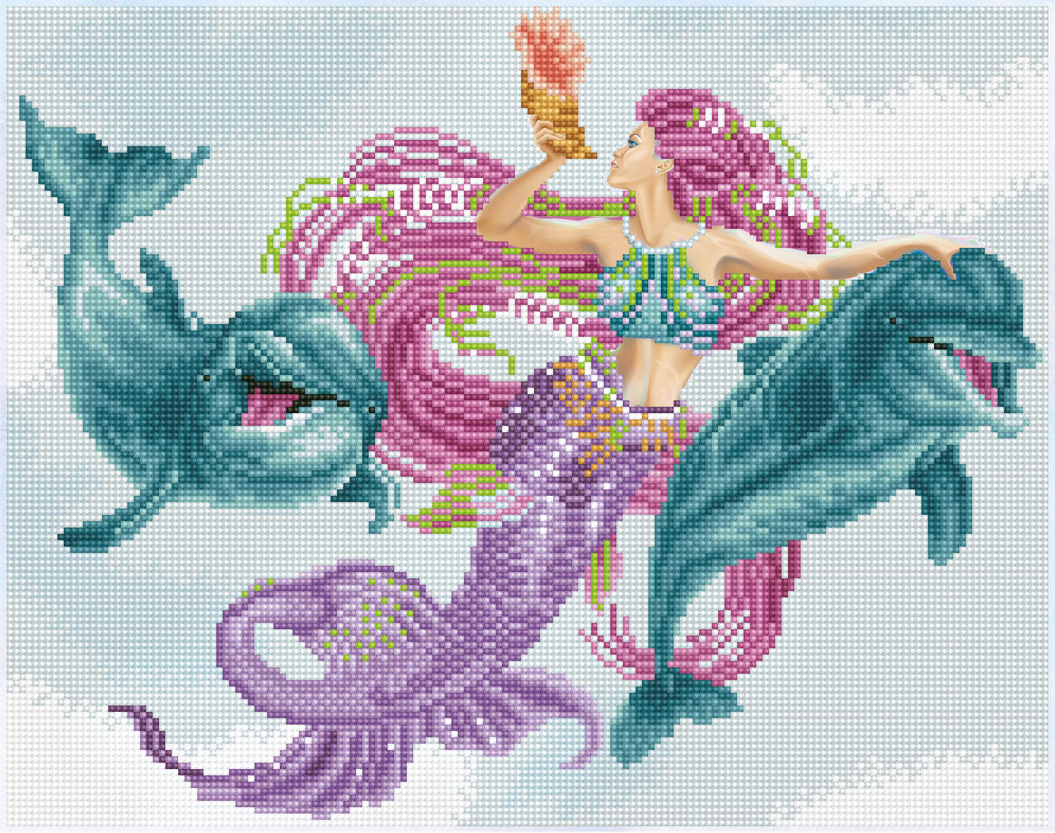 Tablou cu diamante – Sirena și prietenii, 47 x 37 cm edituradiana.ro imagine 2022