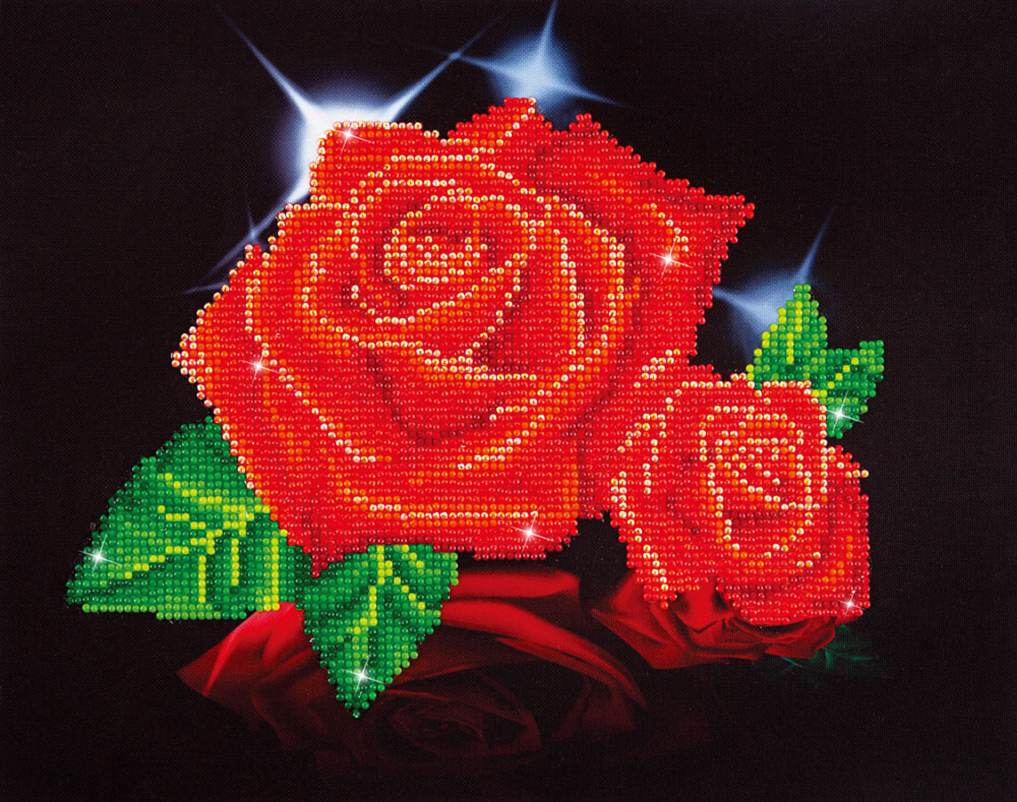 Vezi detalii pentru Tablou cu diamante - Trandafir roșu, 28 x 36 cm