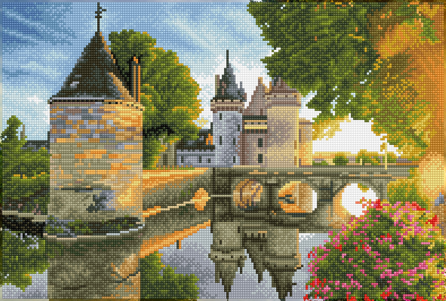 Tablou cu diamante – Castelul de pe râu, 35 x 52 cm edituradiana.ro imagine 2022