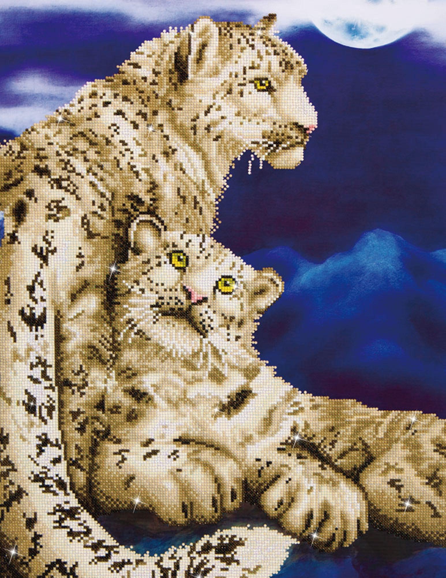 Tablou cu diamante – Doi leoparzi în noapte, 77 x 52 cm edituradiana.ro imagine 2022