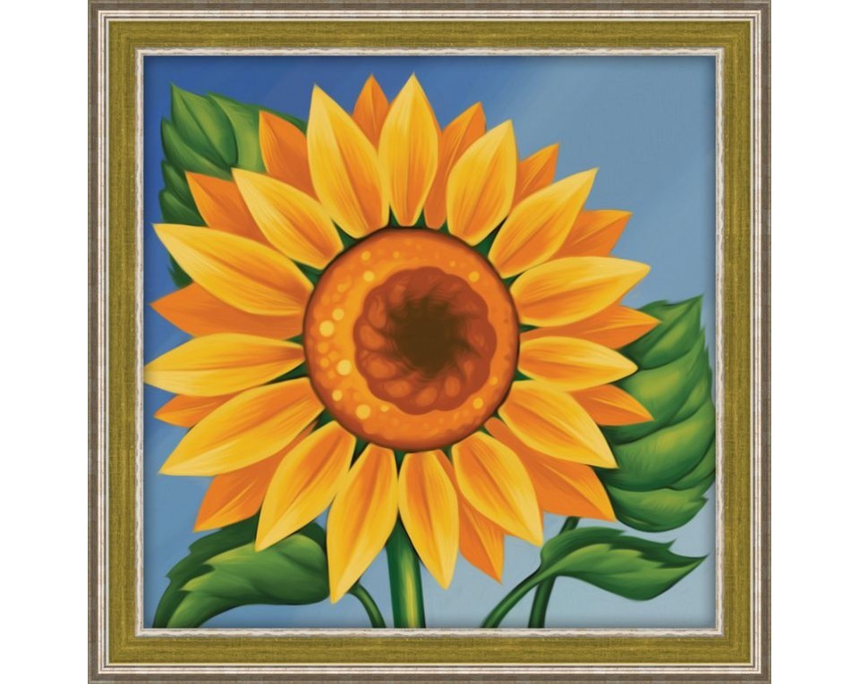 Tablou cu diamante - Floarea soarelui (15 x 15 cm)