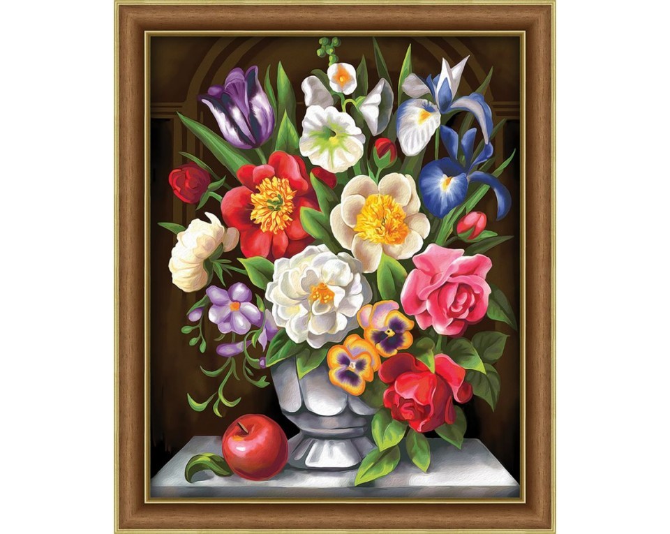 Tablou cu diamante - Grația florilor (40 x 50 cm)