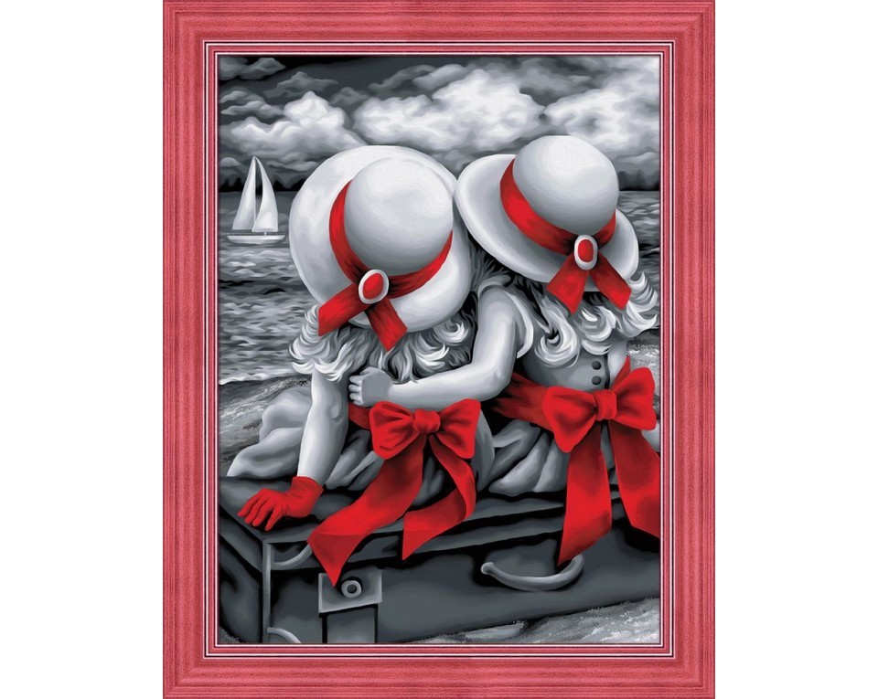 Tablou cu diamante - Surori (30 x 40 cm)