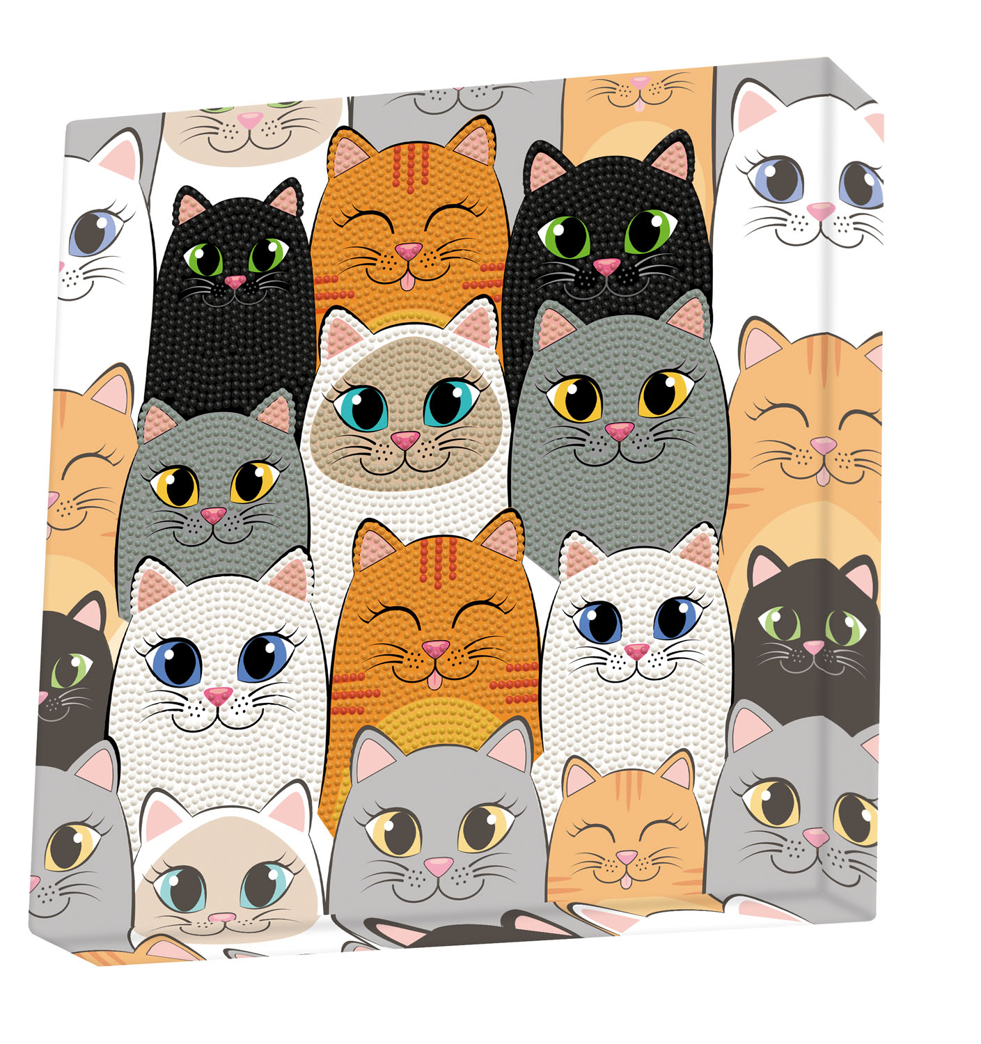 Tablou Diamond Box – Clanul pisicilor, 22 x 22 cm