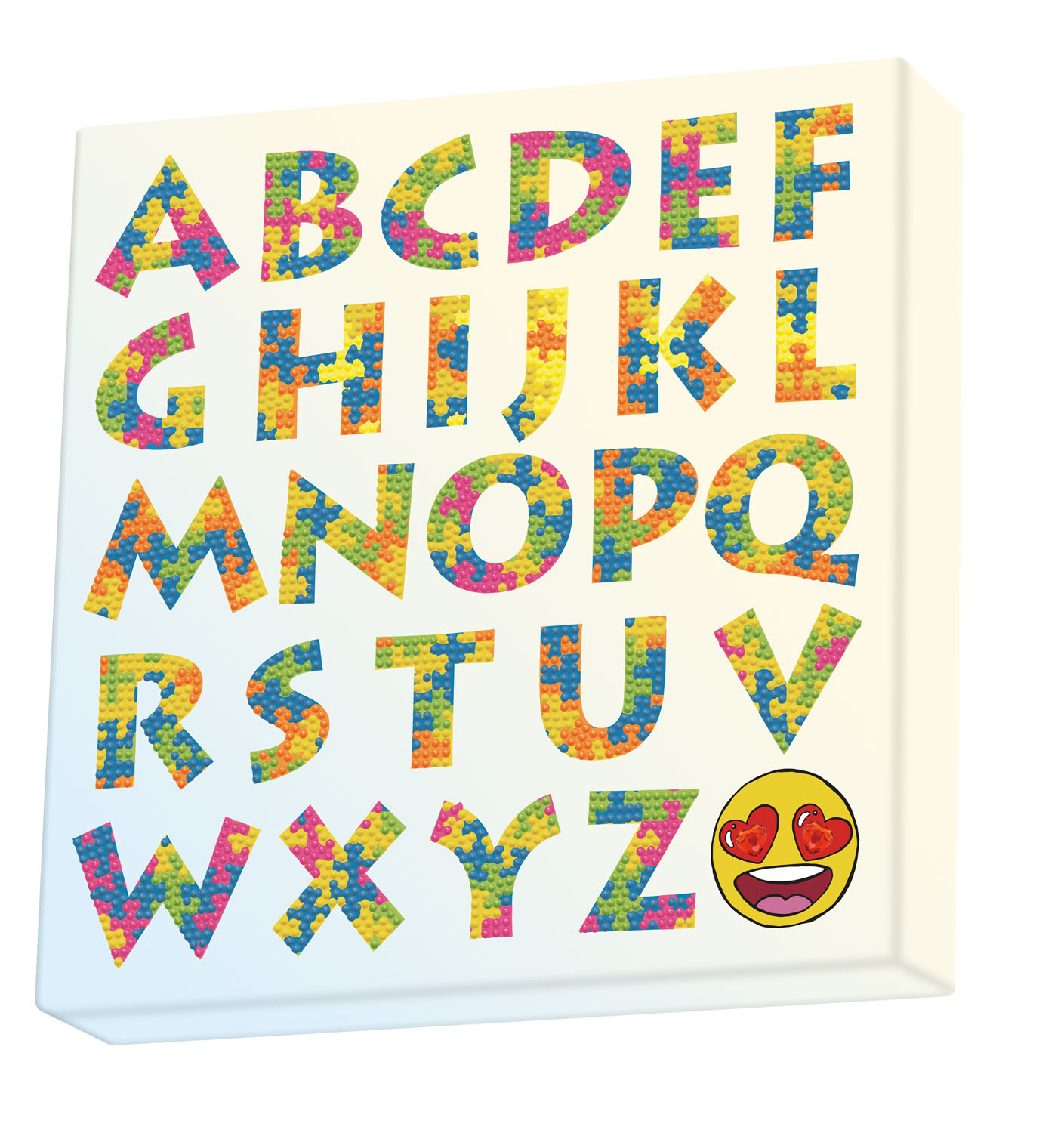 Tablou Diamond Box – Literele alfabetului, 28 x 28 cm