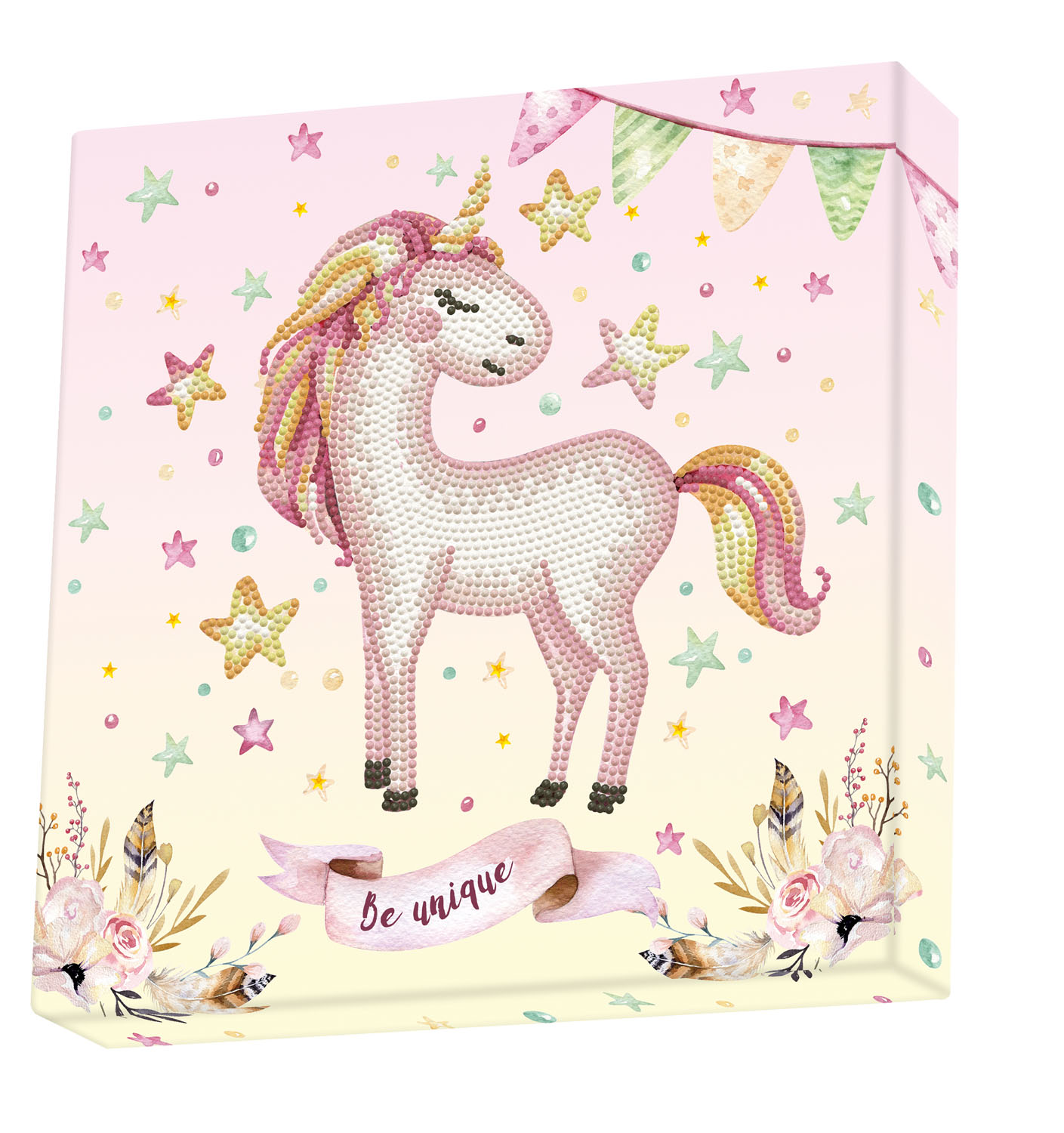 Vezi detalii pentru Tablou Diamond Box – Unicorn, 28 x 28 cm