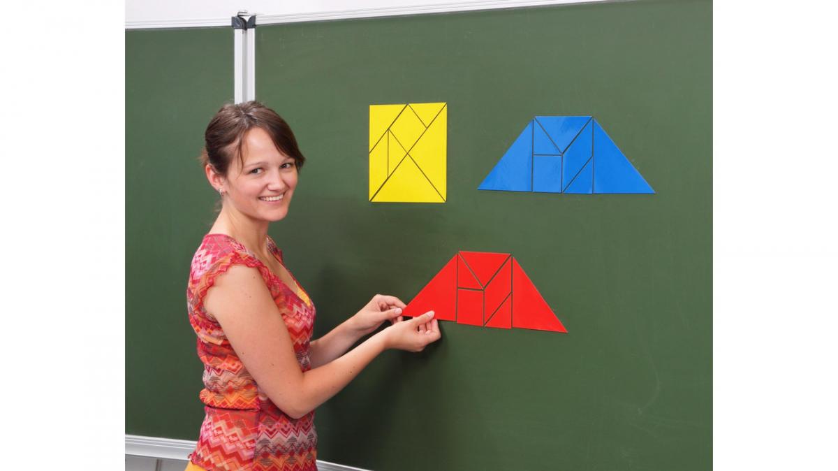 Tangram cu 21 de piese magnetice colorate