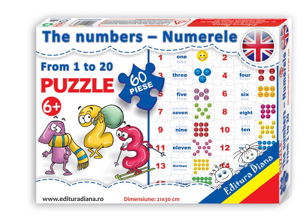 The numbers from 1 to 20 - puzzle 60 piese