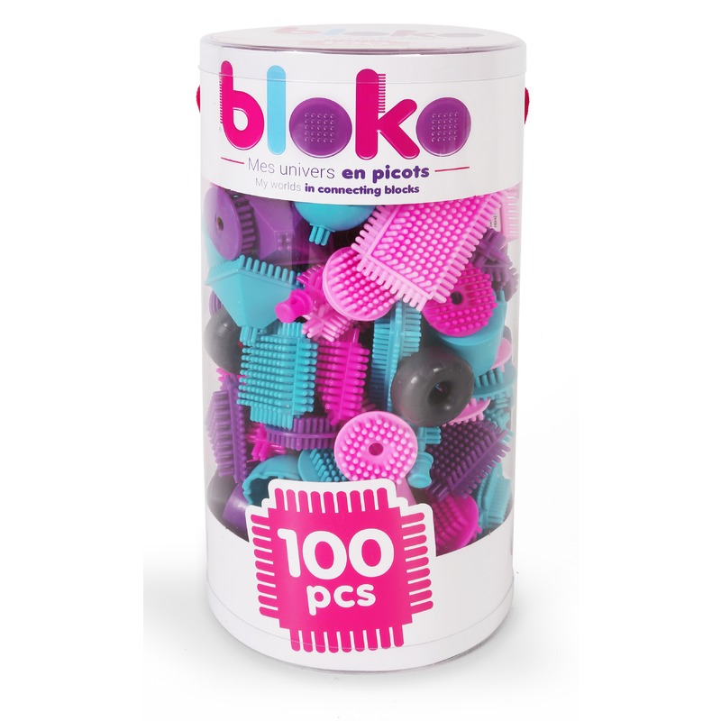 Set de 100 de piese colorate din plastic pentru construit