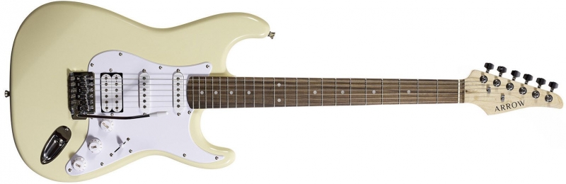 Chitare electrice - Chitara electrica Arrow STH-01 White Cream HSS RW, guitarshop.ro