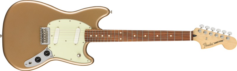 Chitare electrice - Chitara electrica Fender Player Mustang (Fretboard: Pau Ferro; Culoare: Firemist Gold), guitarshop.ro