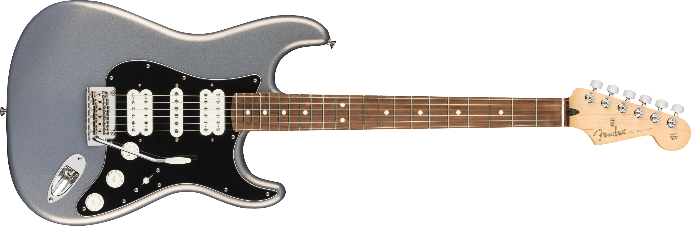 Chitare electrice - Chitara electrica Fender Player Stratocaster HSH (Culoare: Silver; Fretboard: Pau Ferro), guitarshop.ro