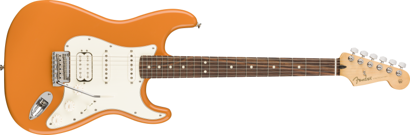 Chitare electrice - Chitara electrica Fender Player Stratocaster HSS (Culoare: Capri Orange; Fretboard: Pau Ferro), guitarshop.ro