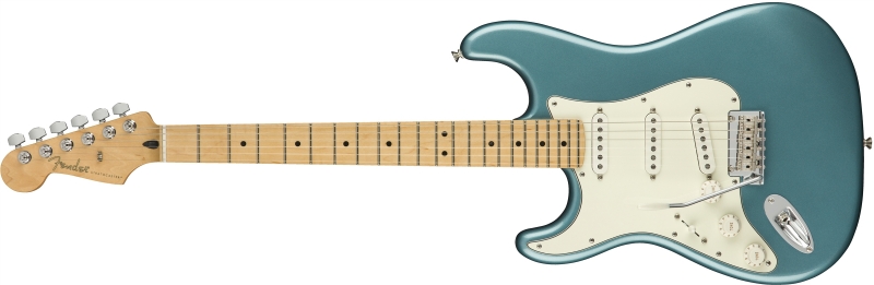 Chitare electrice - Chitara electrica Fender Player Stratocaster Left Hand (Fretboard: Maple; Culoare: Tidepool), guitarshop.ro