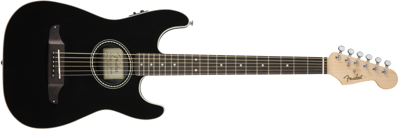 Chitare acustice/electro-acustice - Chitara electro-acustica Fender Stratacoustic V2 Black, guitarshop.ro