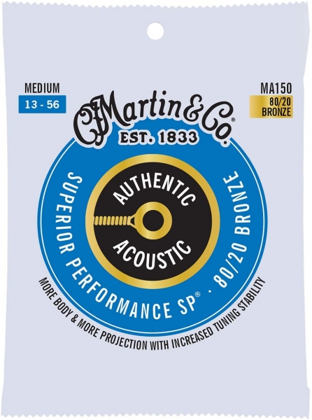 Corzi chitara acustica - Corzi acustica Martin MA150 Authentic Acoustic SP Medium 80/20, guitarshop.ro