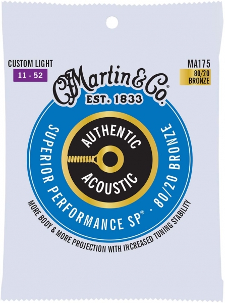 Corzi chitara acustica - Corzi acustica Martin MA175 Authentic Acoustic SP Custom Light 80/20, guitarshop.ro
