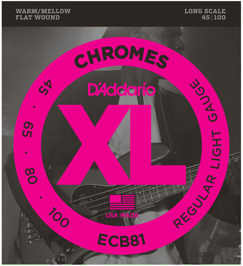 Corzi chitara bass - Corzi bass D'Addario ECB81 Chromes 45-100 Long scale, guitarshop.ro