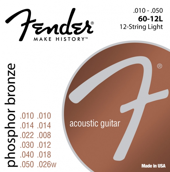 Corzi chitara acustica - Corzi chitara acustica Fender 60-12L Phosphor Bronze 12 strings 10-50, guitarshop.ro