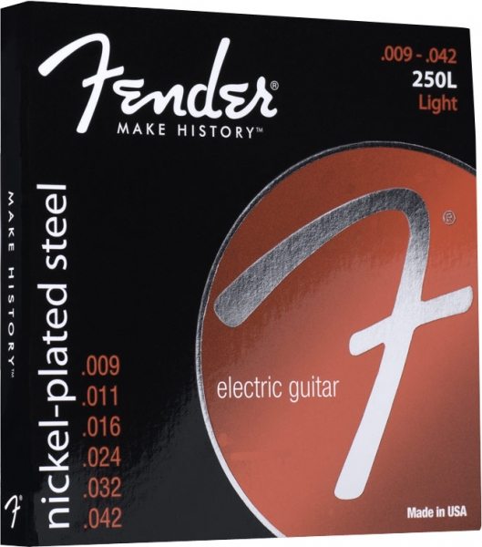 Corzi chitara electrica - Corzi chitara electrica Fender Super 250L Nickel Plated Steel Ball  End 9-42, guitarshop.ro