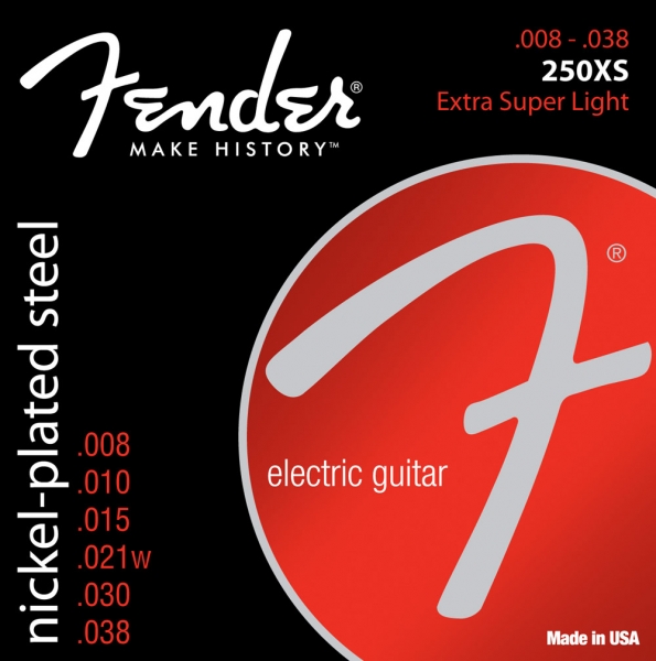 Corzi chitara electrica - Corzi chitara electrica Fender Super 250XS Nickel Plated Steel Ball End 8-38, guitarshop.ro