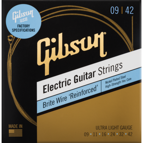 Corzi chitara electrica - Corzi chitara electrica Gibson SEG-BWR9 Brite Wire Reinforced 9-42, guitarshop.ro