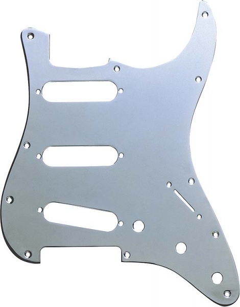 Componente chitara - Pickguard Fender Stratocaster SSS 11 Holes (Culoare: Polished Chrome), guitarshop.ro