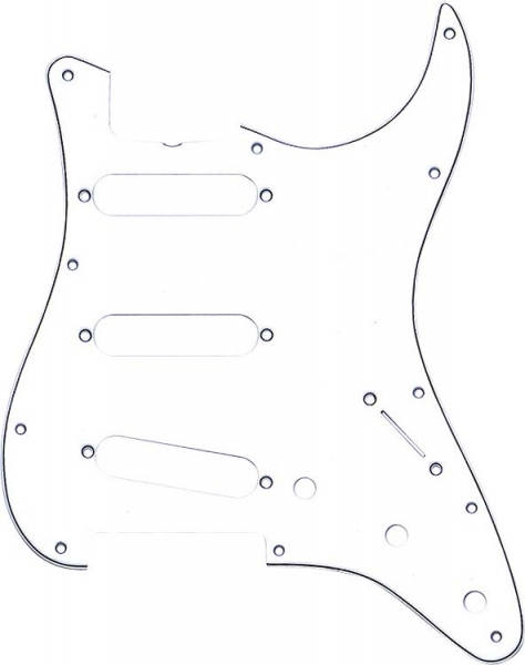 Componente chitara - Pickguard Fender Stratocaster SSS 11 Holes (Culoare: White 3-ply), guitarshop.ro