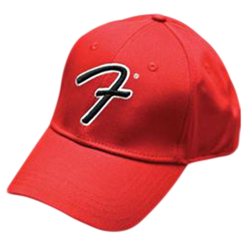 Sepci, fesuri - Sapca Fender Big "F" Logo Stretch Baseball Cap, Red, guitarshop.ro