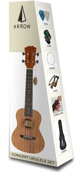 Ukulele - Set ukulele Arrow MH10 Mahogany Concert, guitarshop.ro