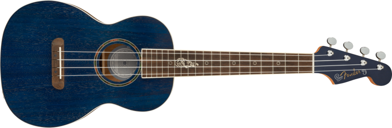 Ukulele - Ukulele Fender Dhani Harrison, Sapphire Blue, guitarshop.ro