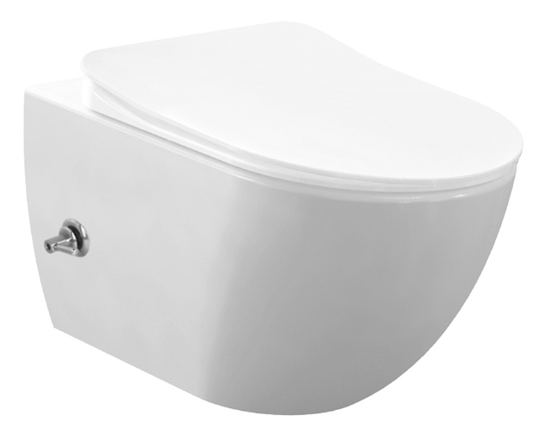 Vas WC Suspendat cu fixare ascunsa Creavit Design Rimex cu functie de bideu si baterie premontata