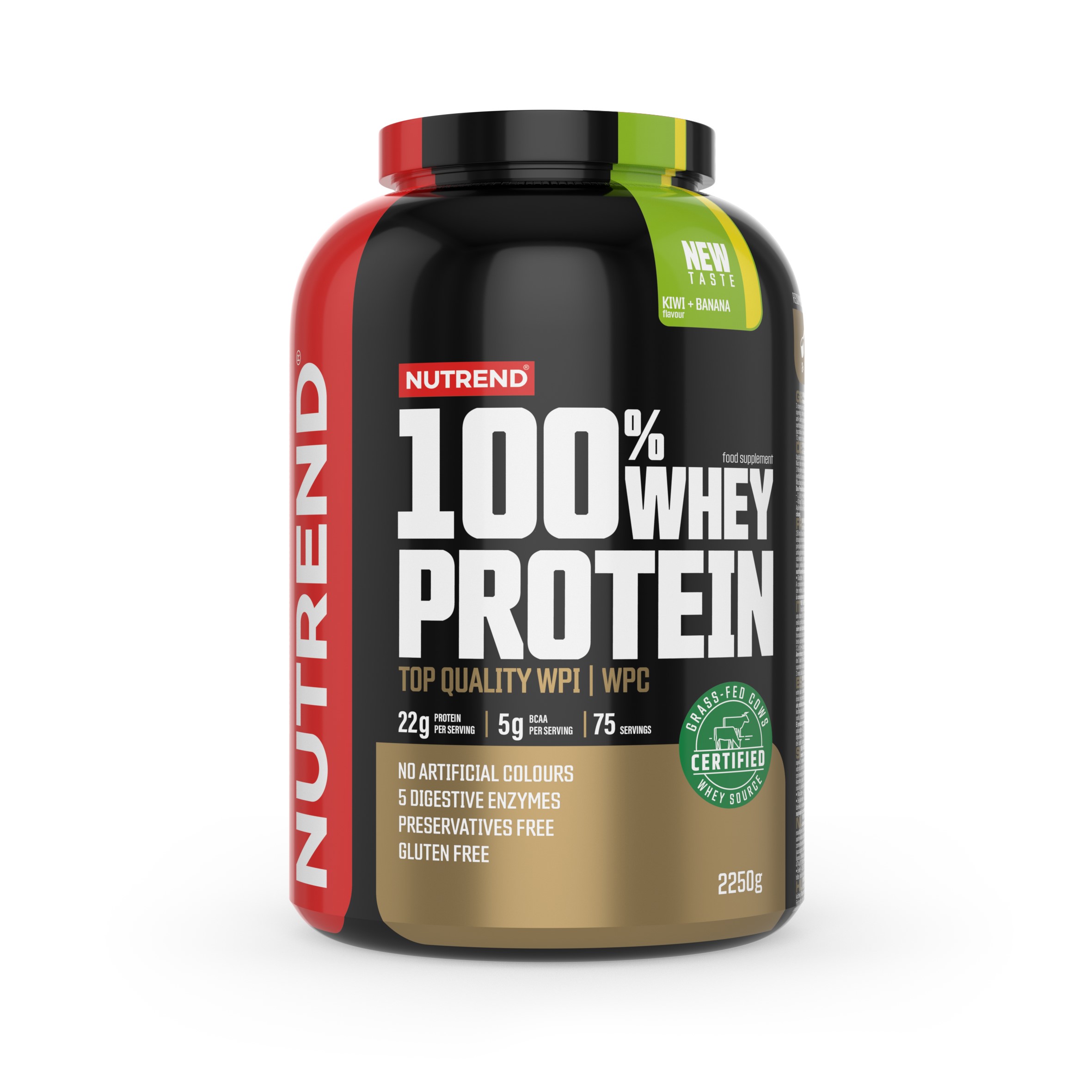 Whey & Izolat - Nutrend 100% Whey Protein 2250g Kiwi Banana