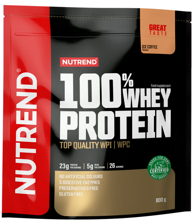 Whey & Izolat - 100% Whey Protein 800g Nutrend Proteină premium din zer Ice Coffee, advancednutrition.ro