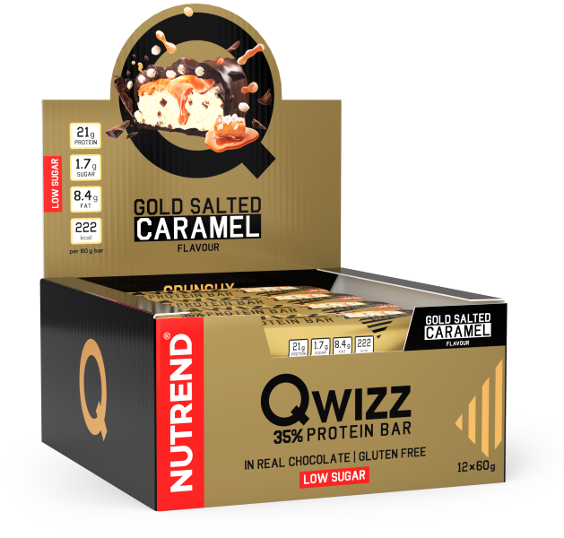 Batoane & Shake-uri - 12 Batoane x 60g Qwizz Protein Bar Nutrend Salted Caramel, advancednutrition.ro