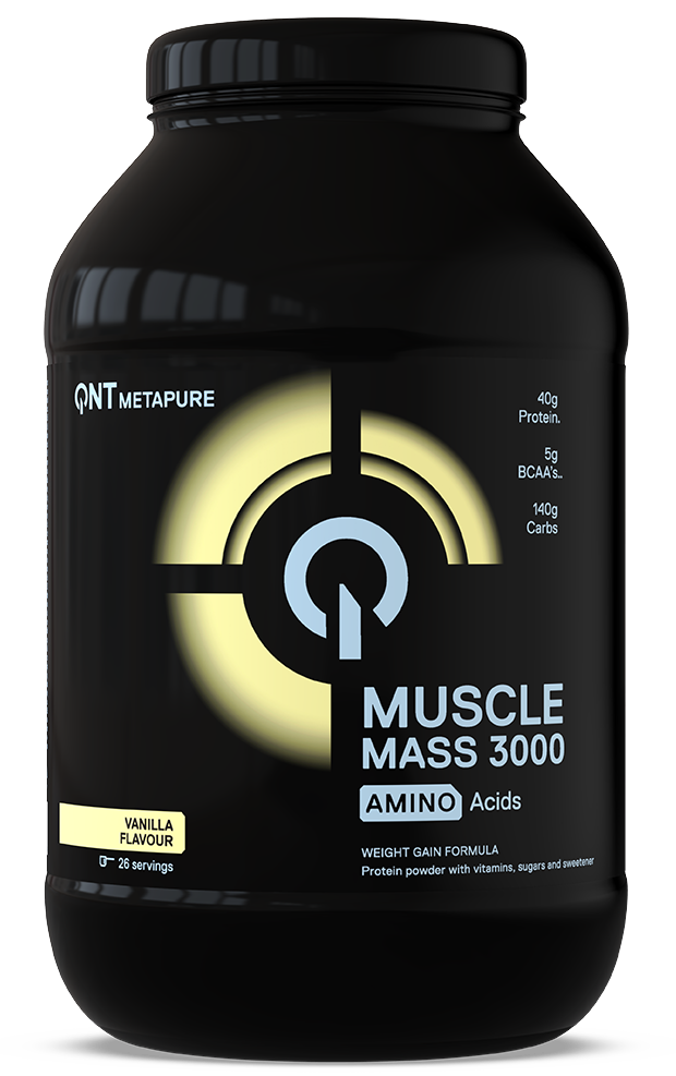 Masă Musculară & Carbohidrați - 3000 Muscle Mass Gainer 1.3kg QNT Vanilie, advancednutrition.ro