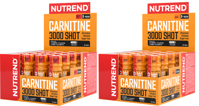 L-Carnitina - 40x 60ml Carnitine 3000 Shot Nutrend Capsuni, advancednutrition.ro