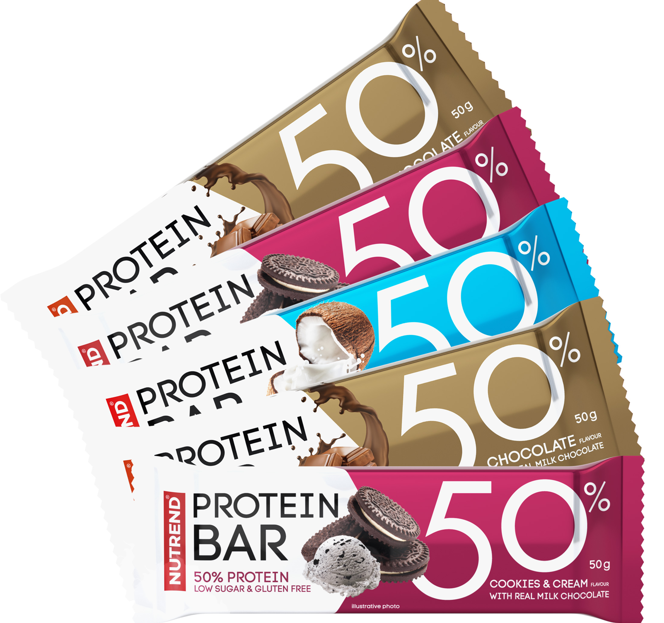 Batoane & Shake-uri - 5 Batoane Nutrend 50% Protein Bar 50g Ciocolata Cocos, advancednutrition.ro