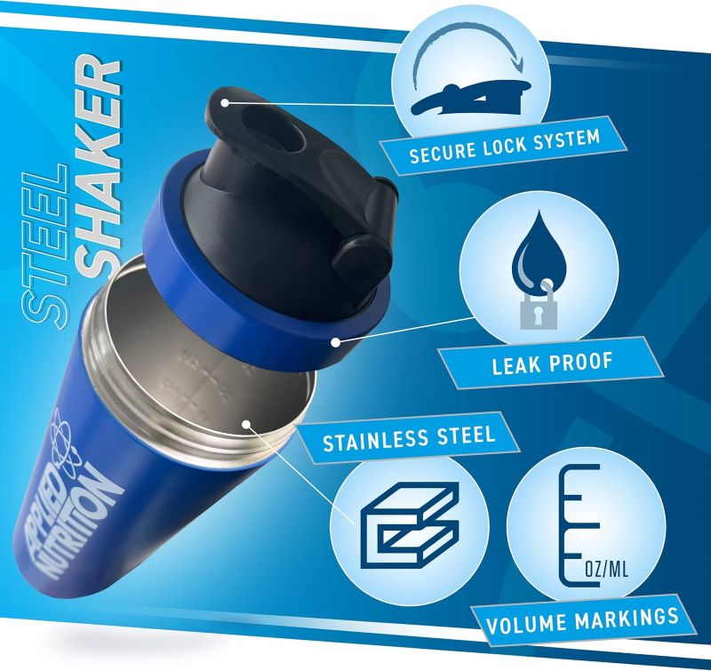 Applied Nutrition Shaker Metalic Blue 750ml | Shaker & Bidoa...